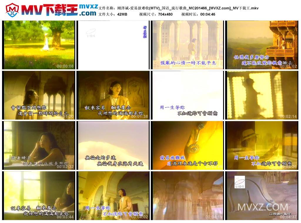 刚泽斌-爱易放难收(MTV)_国语_流行歌曲_MC201466